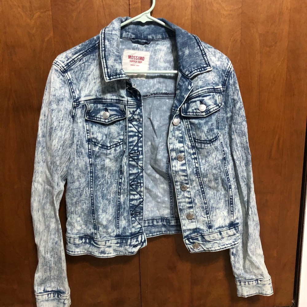 Distressed jean jacket